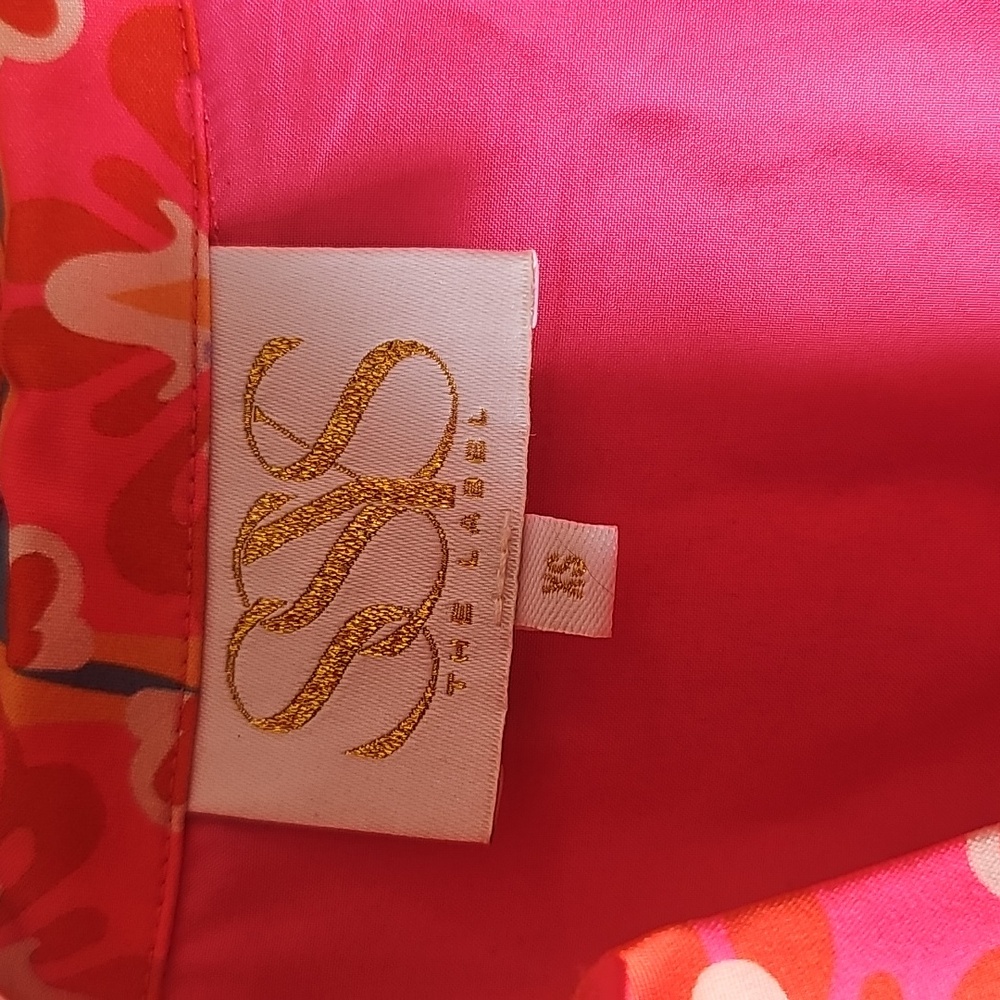 SSYS The LABEL Sawyer Sleeveless Ruffle Neck Pink Patterned Dress SZ XS - Picture 6 of 9